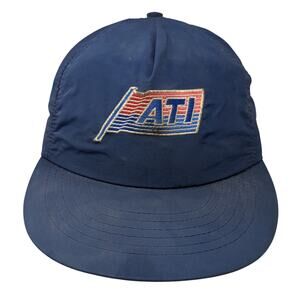 ATI Snapback Hat Blue One Size Adjustable Embroidered Vent Holes Outdoor Vintage